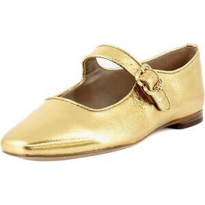 Sam Edelman Womens Medallion Gold Leather  Michaela Mary Jane Ballet Flat Shoes